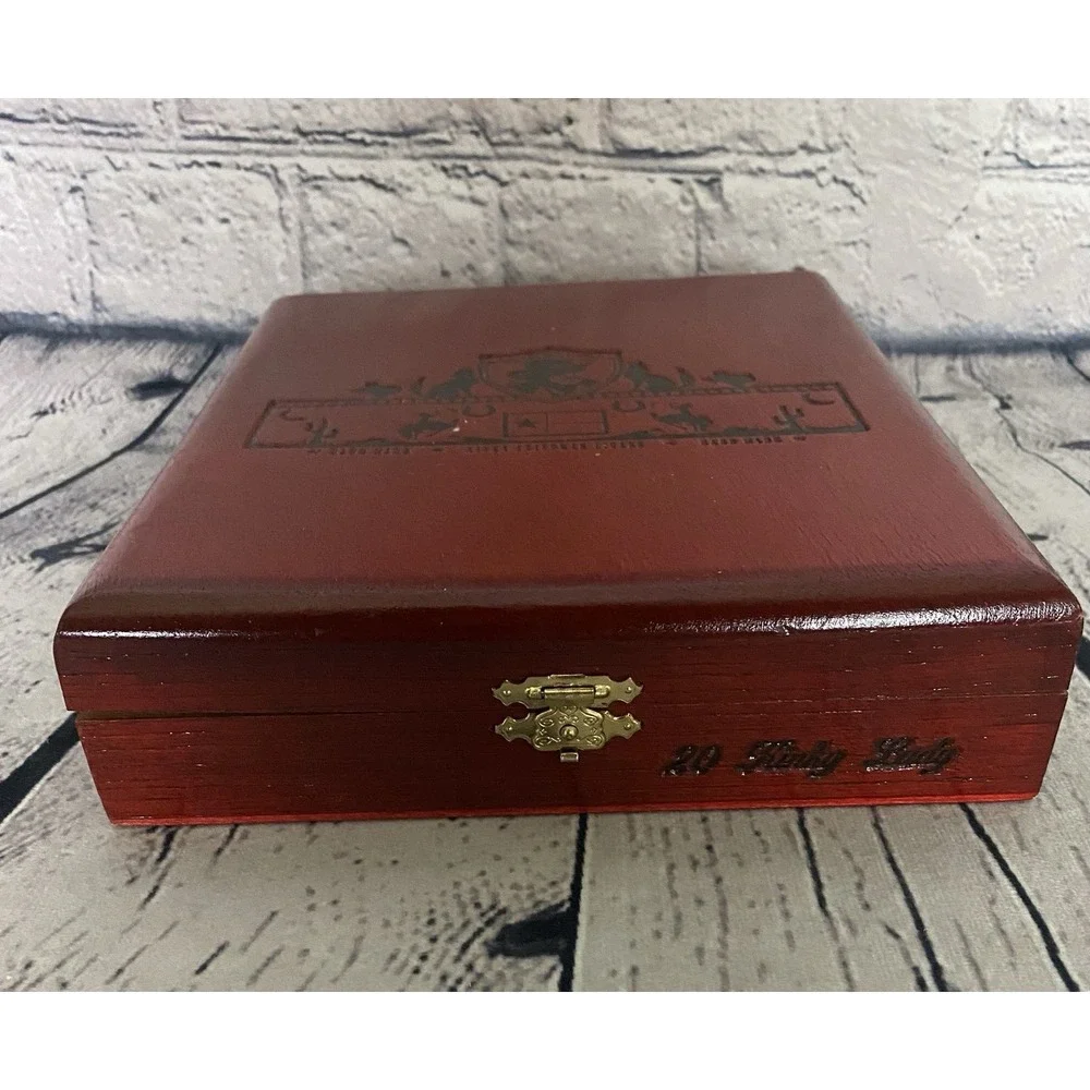 Kinky Friedman Cigar Box Red Wooden The Utopian Vintage Cigar Case Hinged Texas